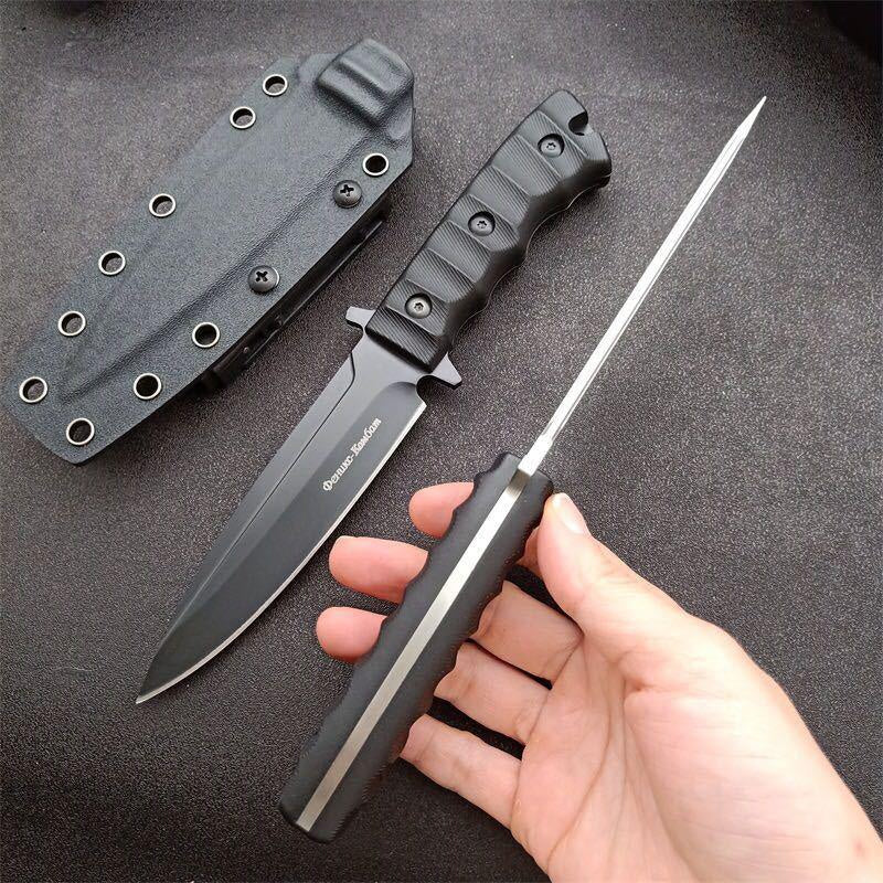 New 9" Phoenix Tactical Fighting Dagger, DC53 Steel Integrated Fixed Knife, 60HRC Vacuum Cryotherapy Technology, Suitable for Hunting and Rescue Fighting Survival In The Wild.